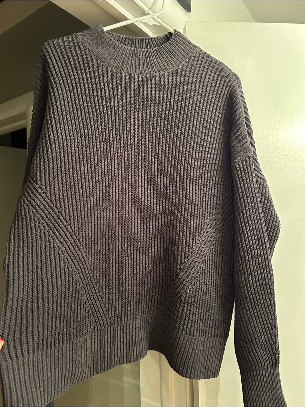 Abercrombie & Fitch Dark Charcoal Ribbed Knit Sweater